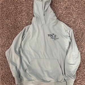 Light Blue Hoodie with 'You Matter' Print